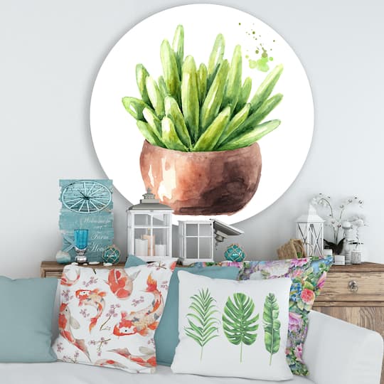 Designart - Succulent Flower In Terracotta Pot I